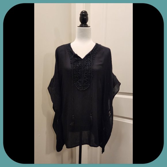 ONYX || Short Kaftan Sleeve Swim Coverup (SIZE M) - Picture 1 of 9
